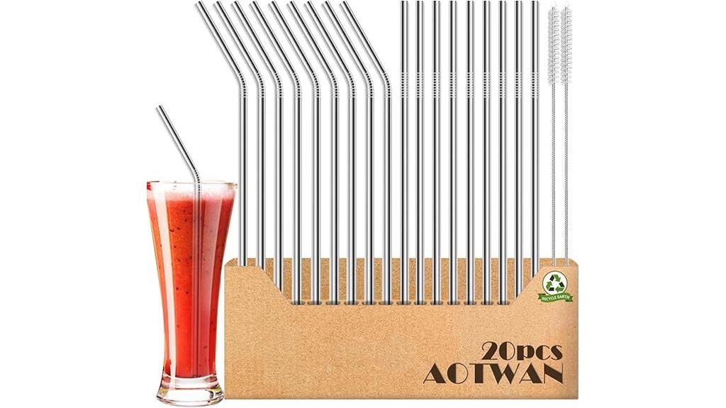 20 stainless steel straws
