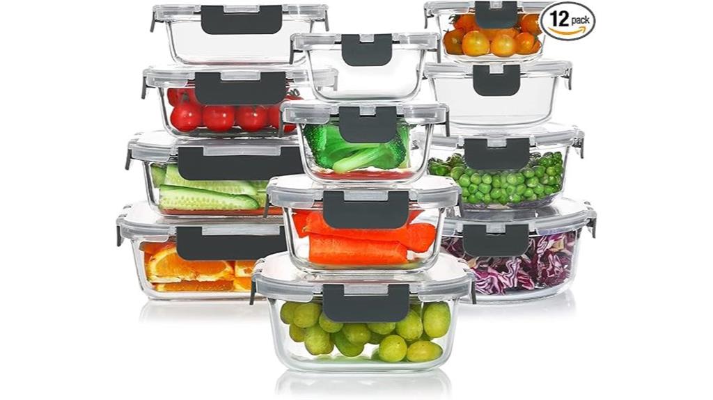 24 piece glass container set