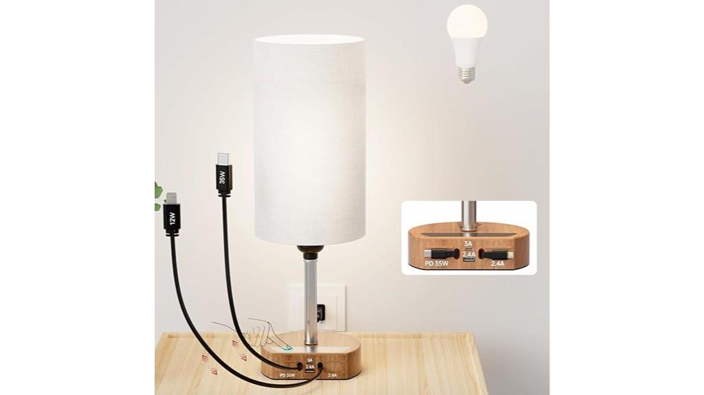 4 in 1 charging bedside lamp