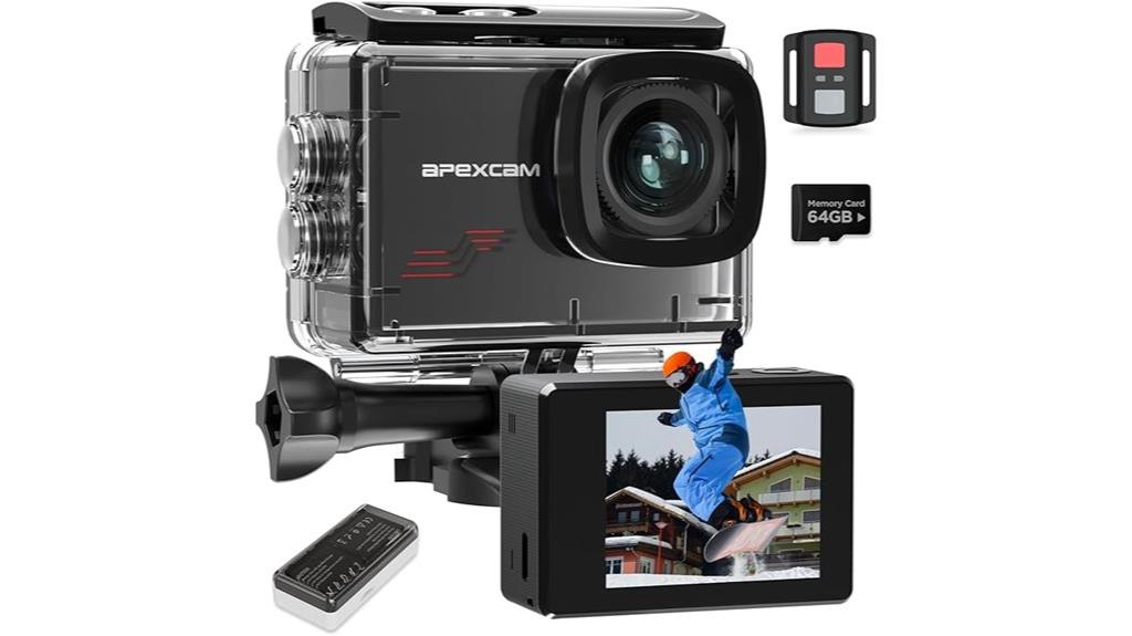 4k action camera with 64gb