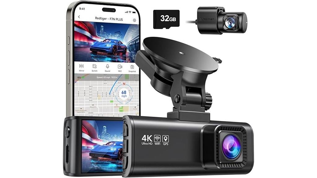 4k front rear car camera