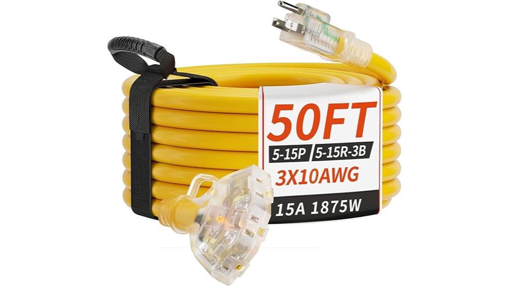 50 ft 10 3 gauge extension