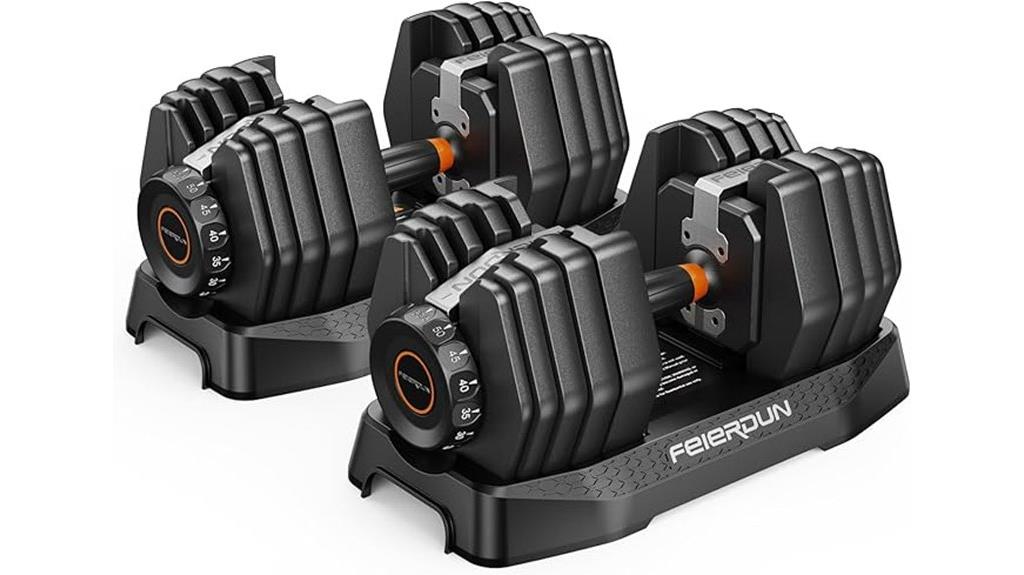 adjustable dumbbell weight range