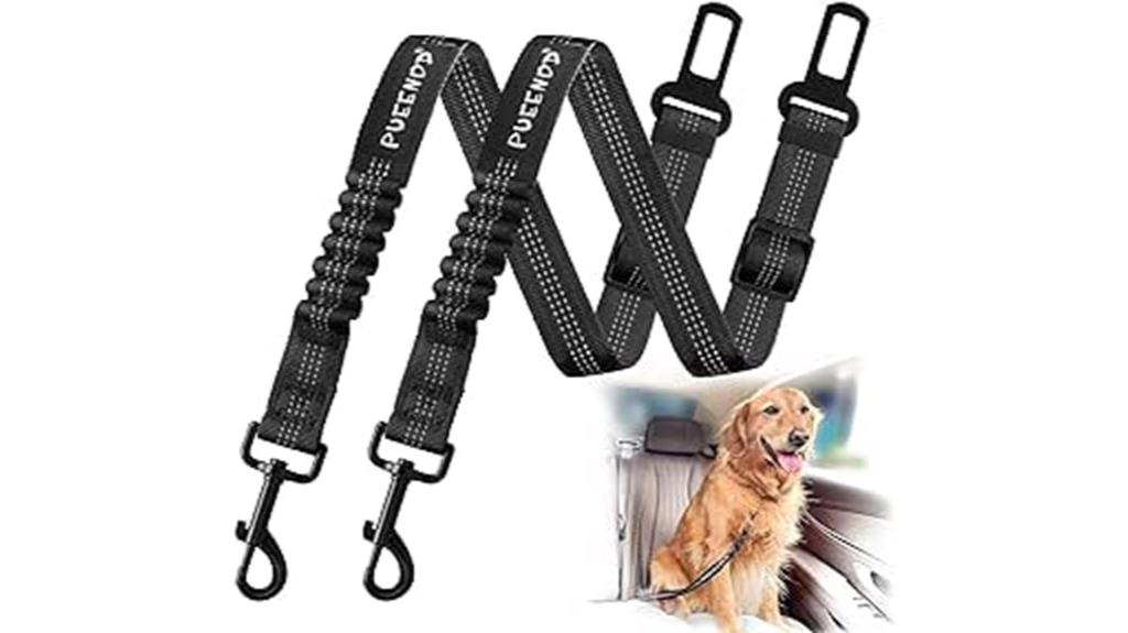 adjustable reflective dog seatbelts
