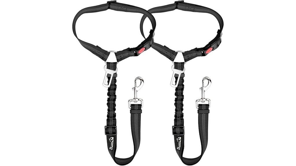 adjustable two pack dog seatbelts
