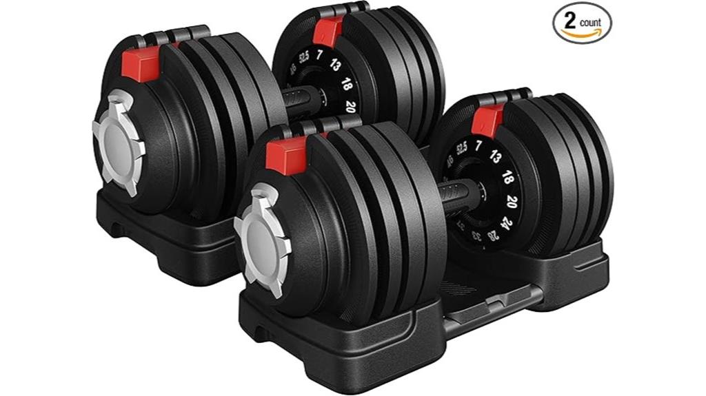 adjustable weight dumbbell set
