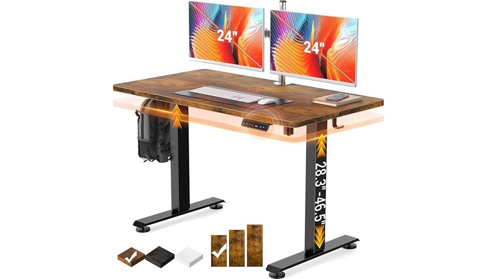 adjustable wood desktop desk