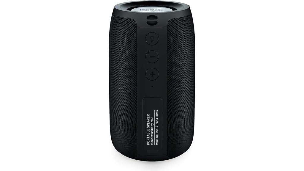 black portable bluetooth speaker