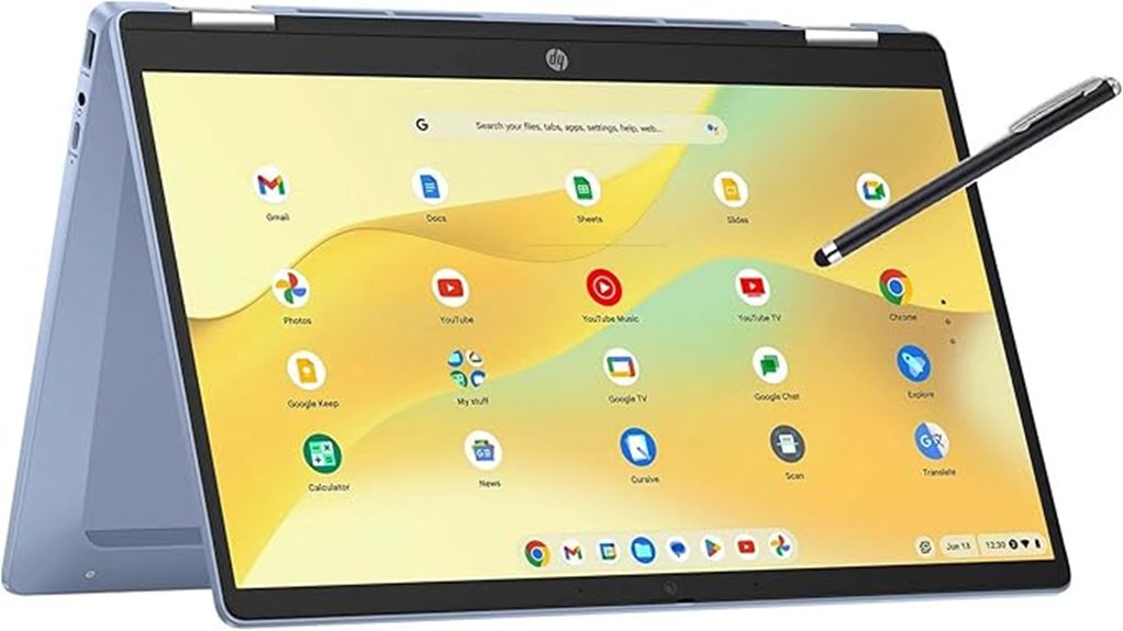 blue 14 inch convertible chromebook