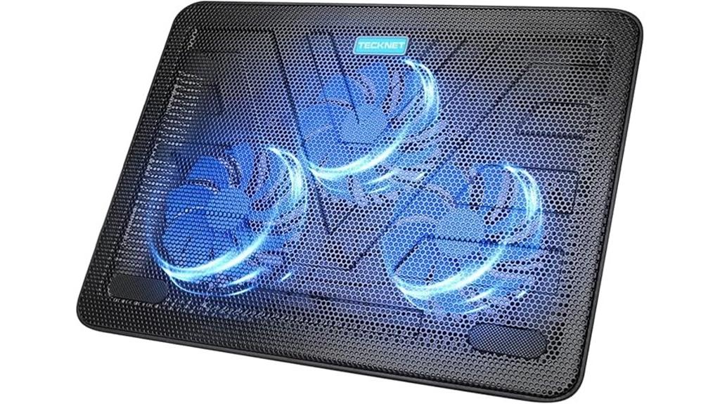 blue led laptop cooling pad