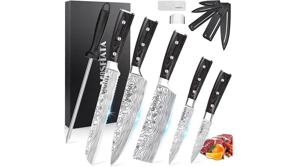 chef knife set with sharpener