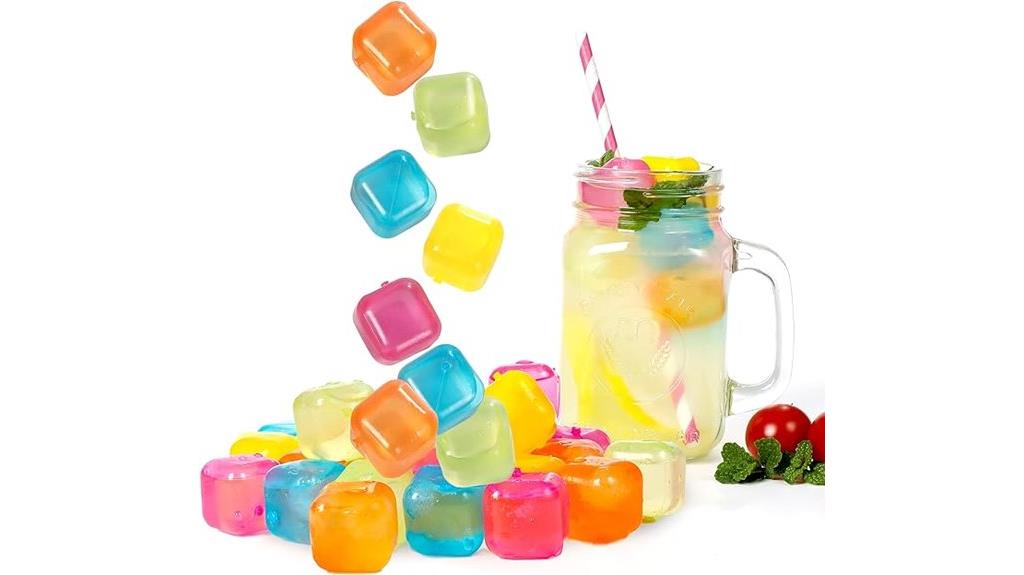 colorful reusable ice cubes