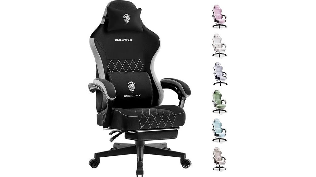 comfortable gaming chair with accessories