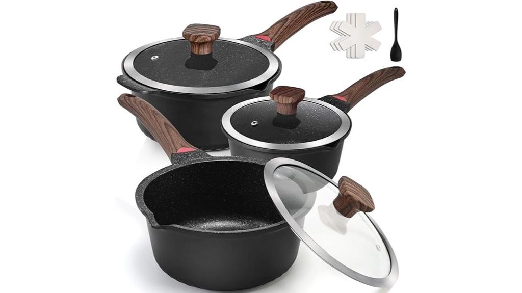 complete non stick saucepan set