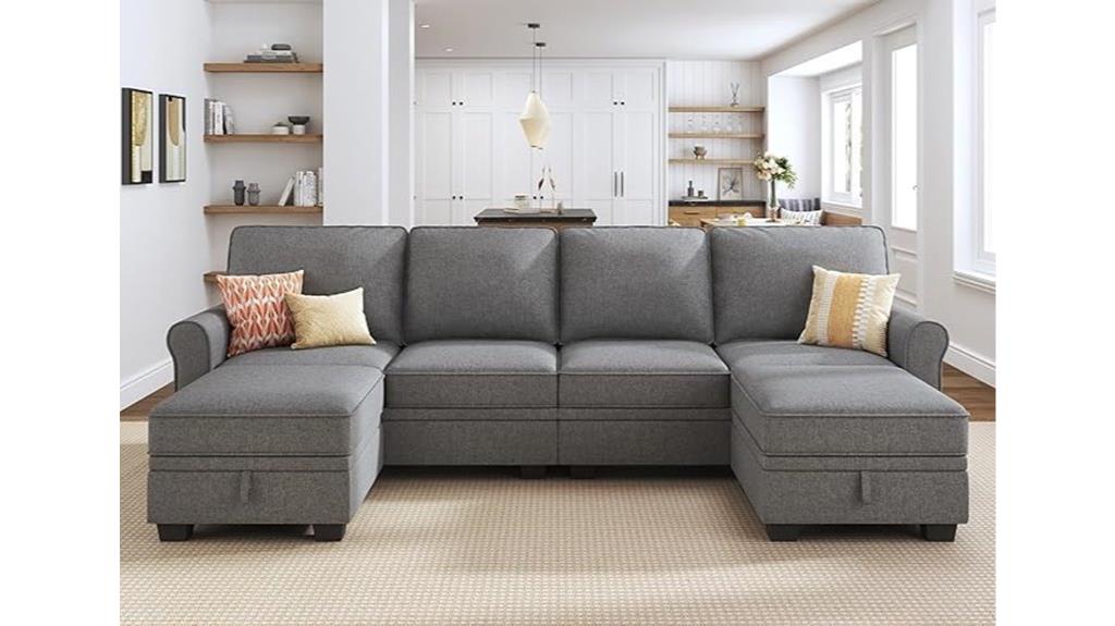 convertible u shaped couch