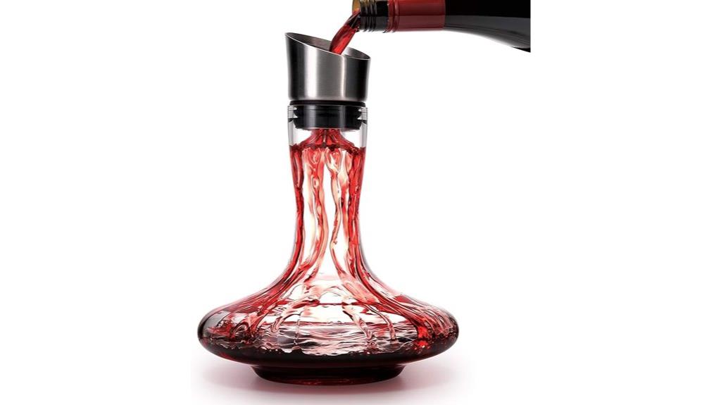 crystal wine decanter with aerator