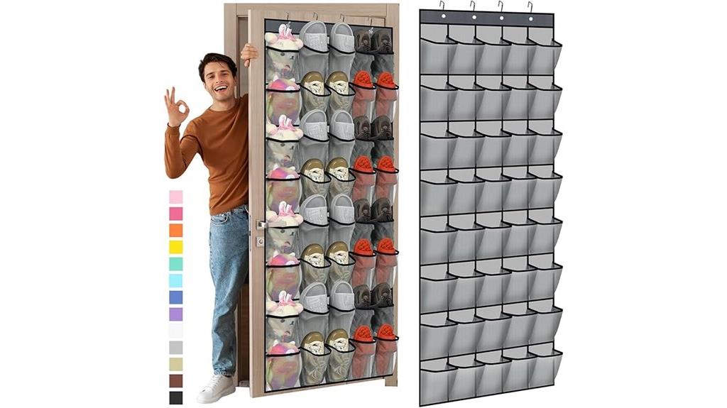 door mounted mesh shoe organizer