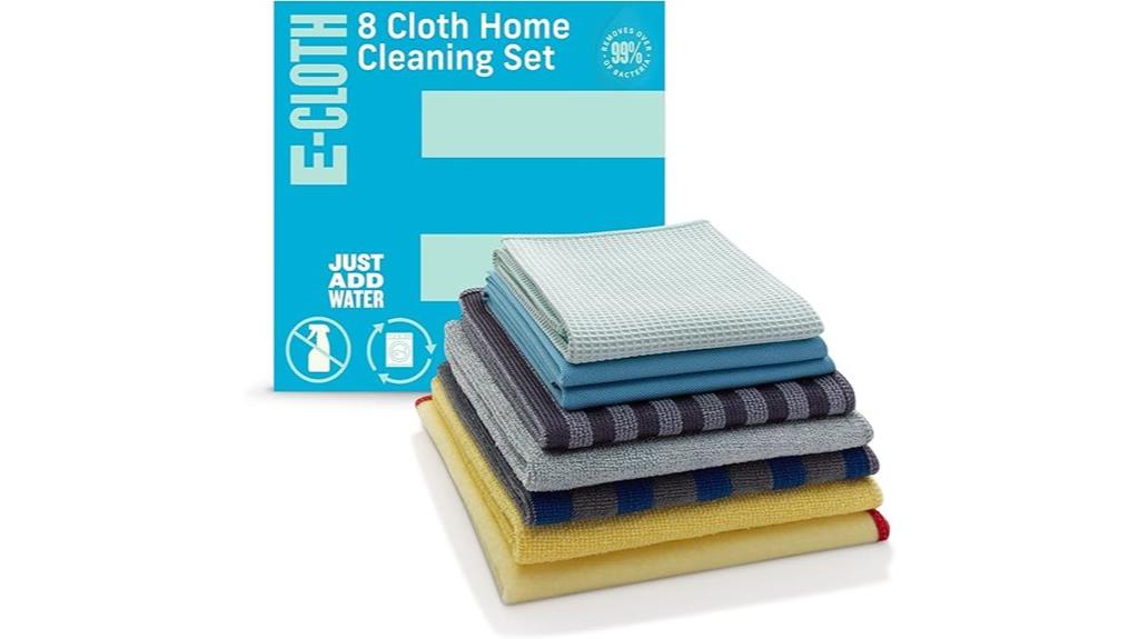 eight microfiber cleaning cloths
