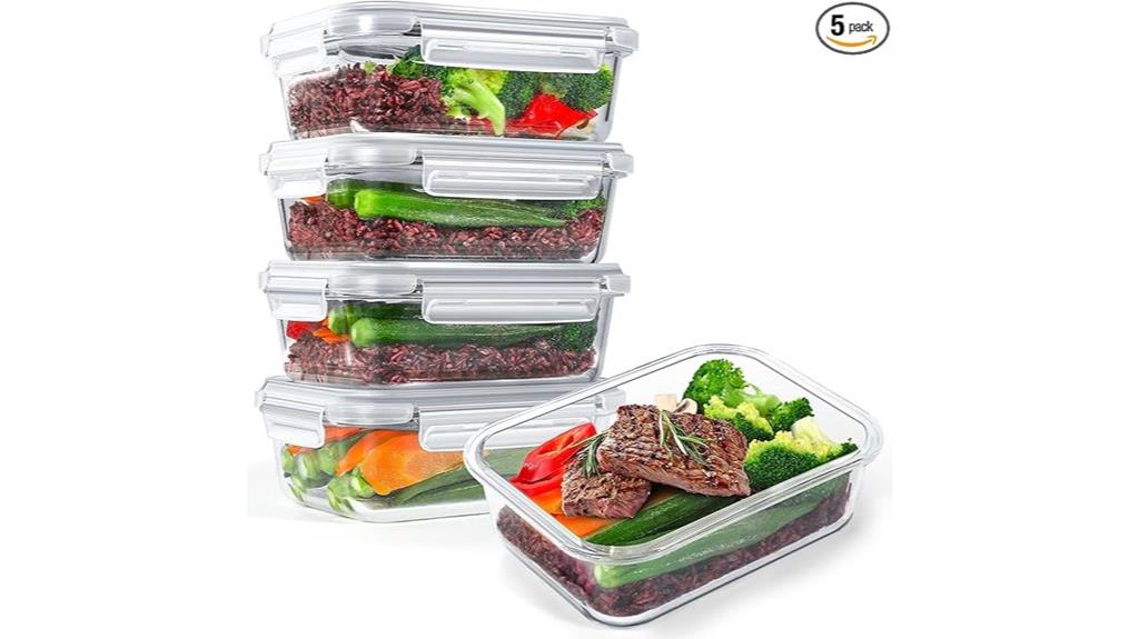five pack glass containers
