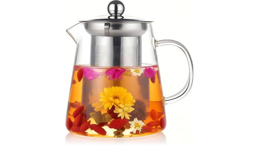 glass tea infuser kettle