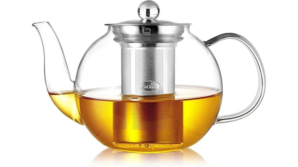 glass teapot with infuser