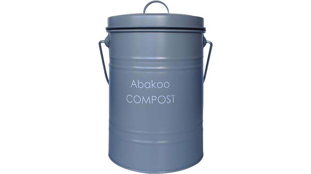 gray stainless steel compost bin