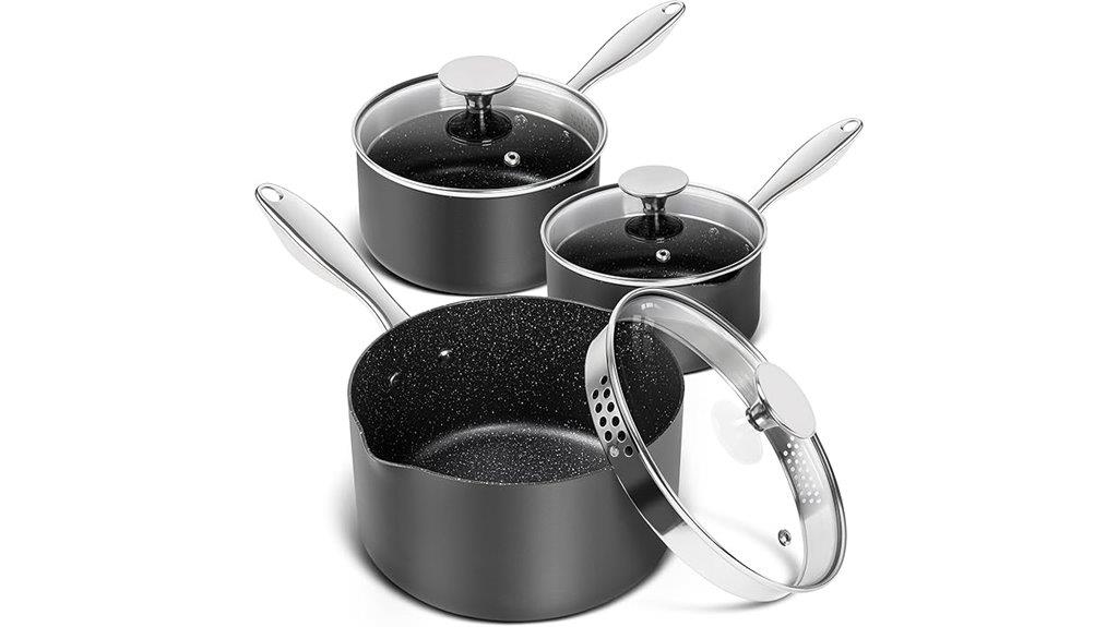 hard anodized saucepan set