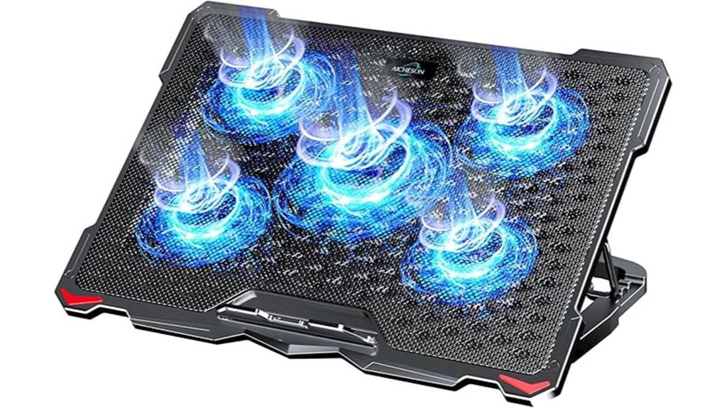 laptop cooling pad with five fans