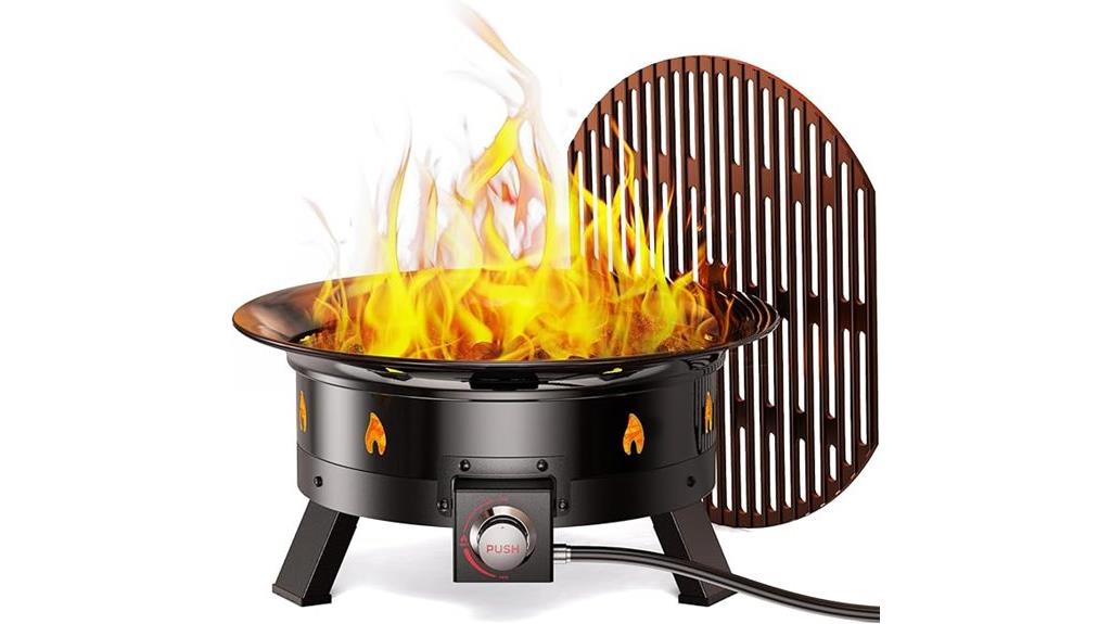 large 19 inch propane fire pit