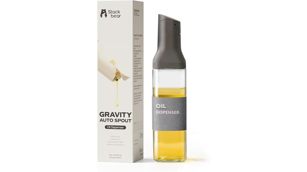 leakproof 16oz glass oil dispenser