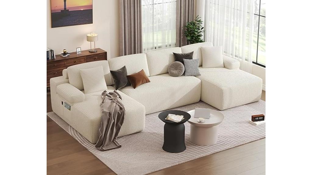 modular beige u sofa