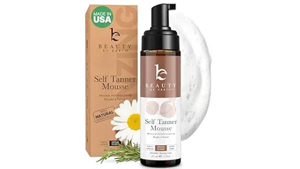 organic sunless tanning mousse