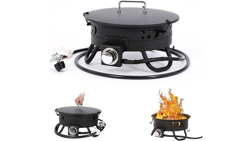 portable 17 inch fire pit