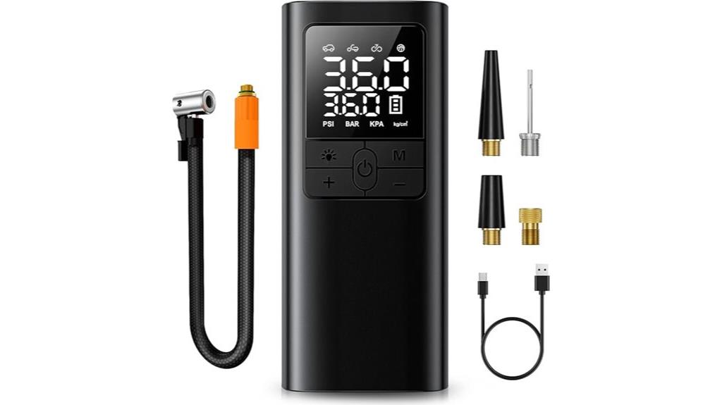 portable tire inflator with digital gauge