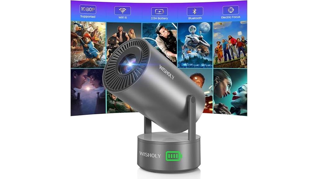 portable wireless projector with battery