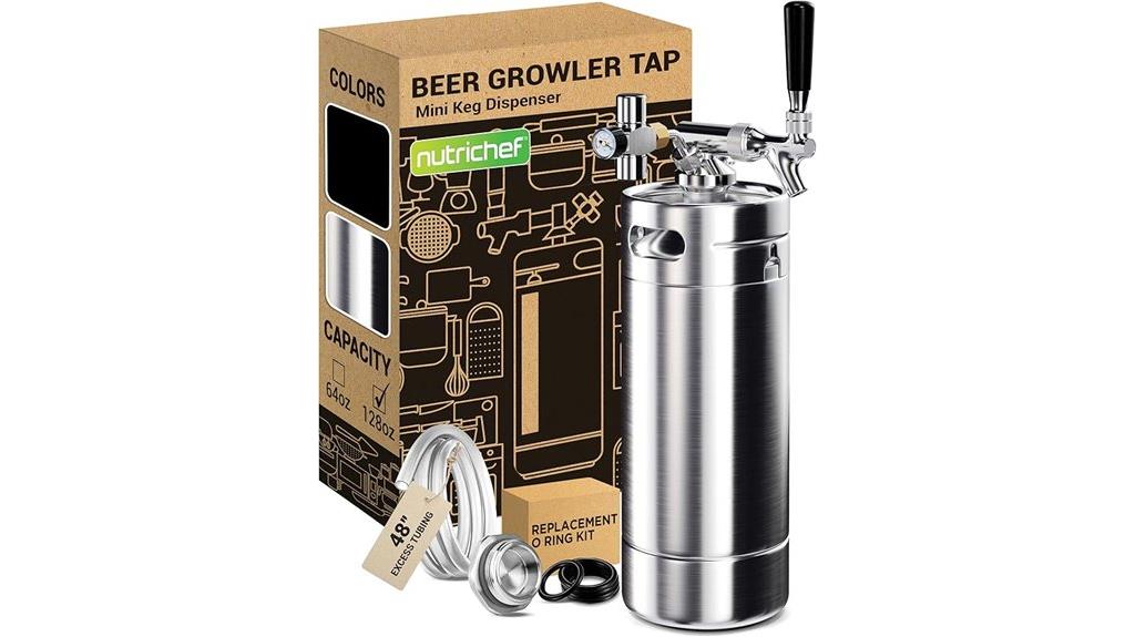 pressurized stainless steel growler
