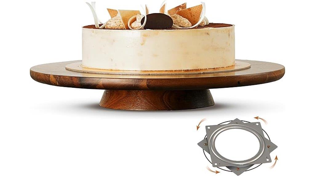 rustic wooden cake display
