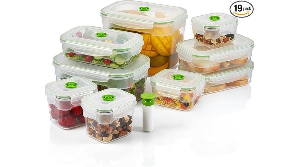 set of 19 vacuum containers