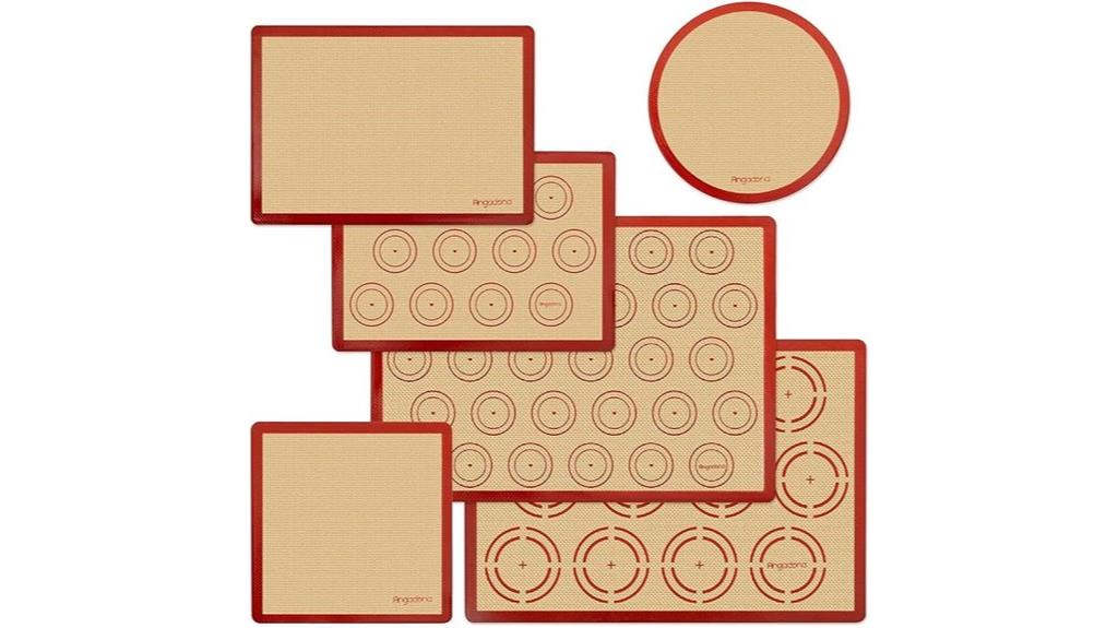 set of six silicone mats