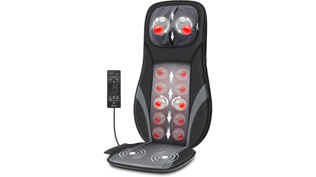 shiatsu heat back massager