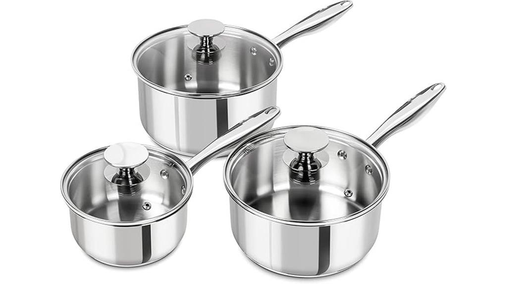 six piece stainless cookware