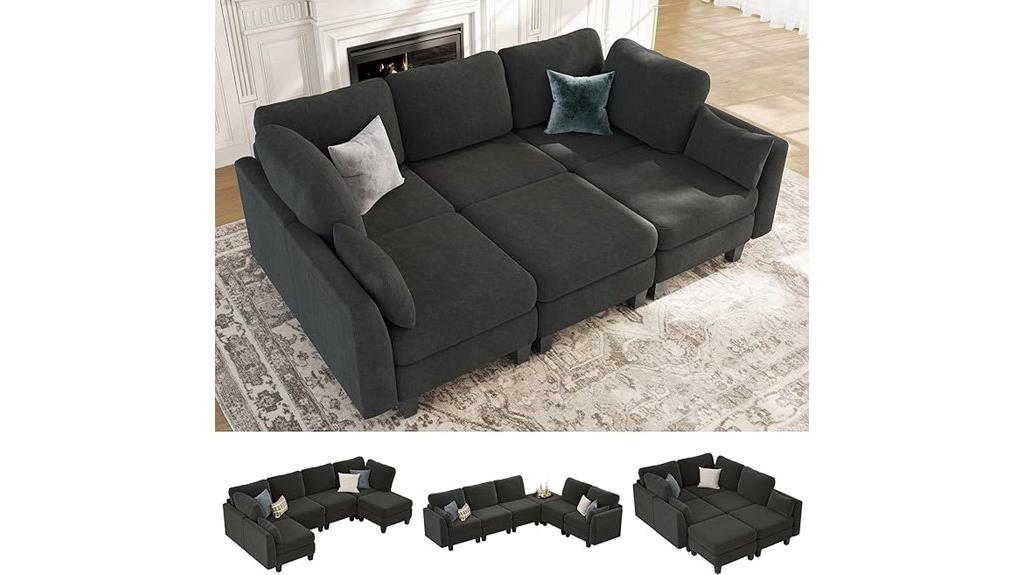 six seater modular sectional