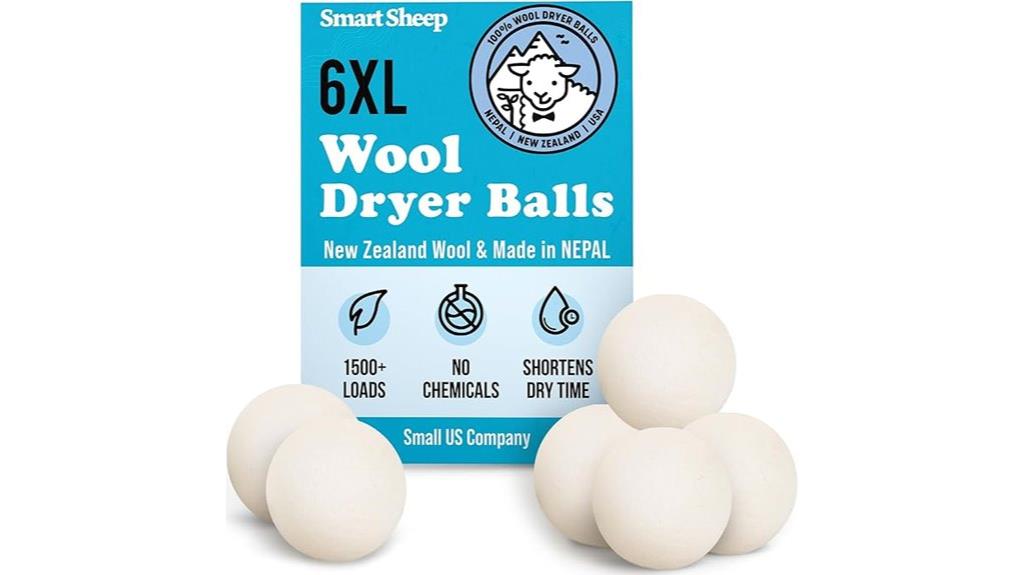 six wool dryer balls