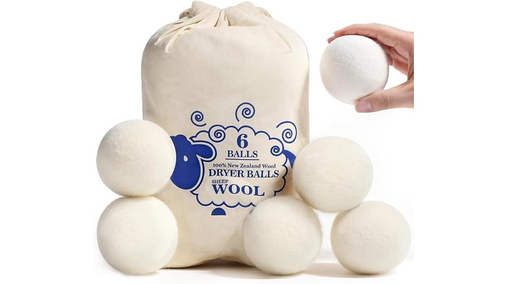 six wool dryer balls