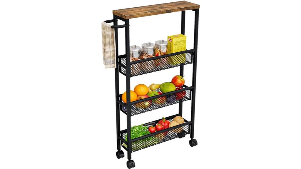 slim rolling storage cart