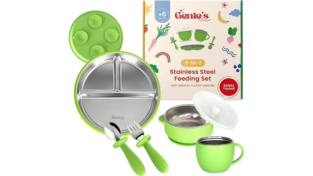 stainless baby plate set