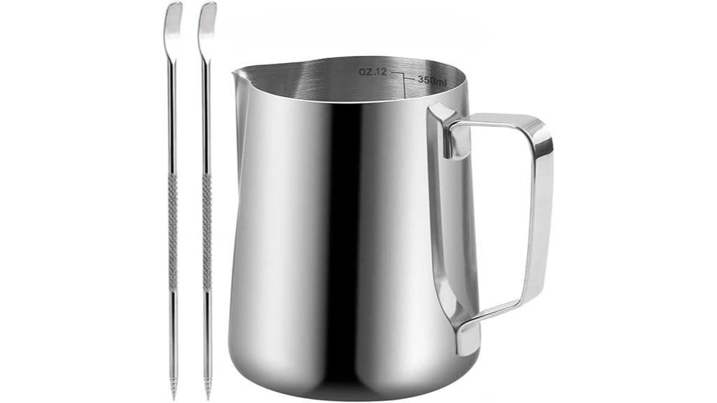 stainless steel milk frothing pitcher