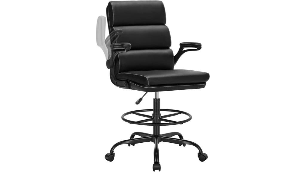 tall padded flip arm chair