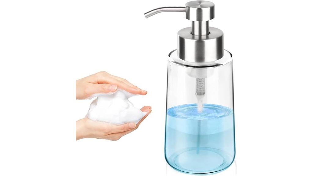 thick glass soap dispenser
