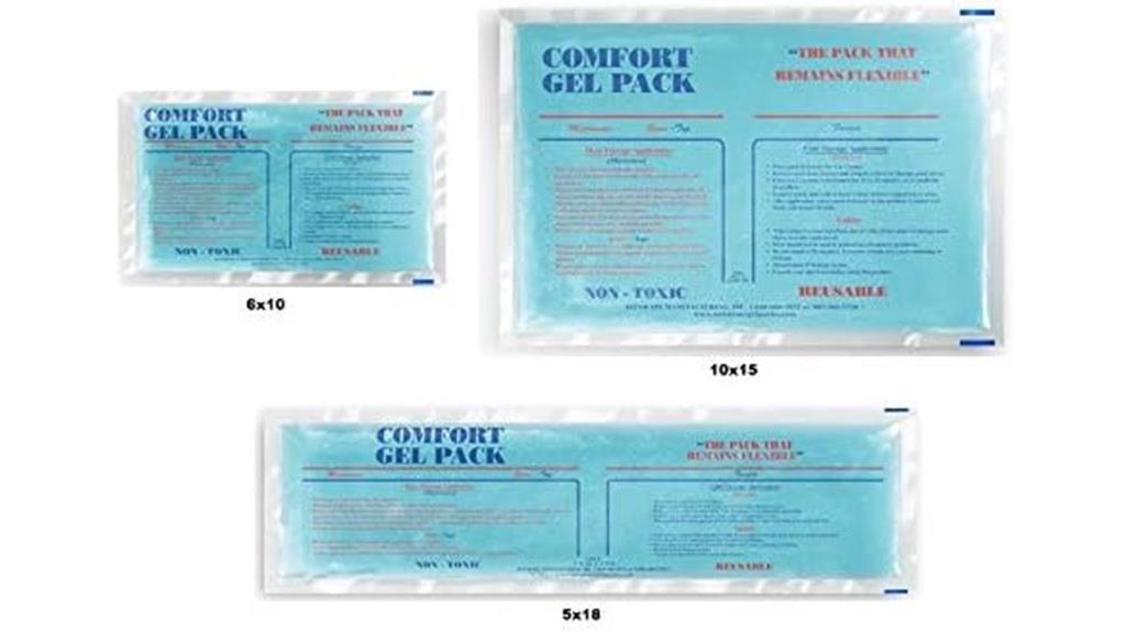 three different ice packs